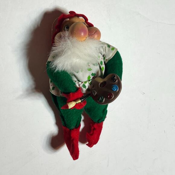 Vtg 1992 Santakins Santa’s Best Painter Elf hanging Posable NEED HAND GLUED - Picture 15 of 16